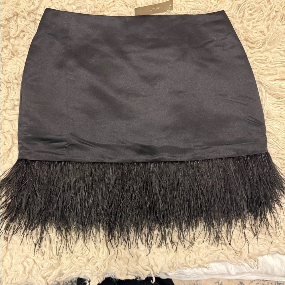 J.Crew Collection Elegant Black Feathered Skirt NWTs - Picture 4 of 4